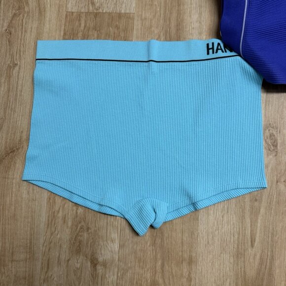 HANES BOYSHORTS 3 PACK RIBBED STRETCH MULTICOLOR TAGLESS WOMENS 2XL LOGO NEW - Picture 4 of 5